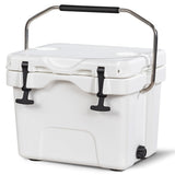 NNECW Portable Ice Chest with Cup Holders for Camping White