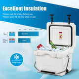 NNECW Portable Ice Chest with Cup Holders for Camping White