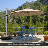 NNECW Round Cantilever Umbrella with Heavy-Duty Aluminum Pole for Garden-Beige