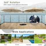 NNECW Round Cantilever Umbrella with Heavy-Duty Aluminum Pole for Garden-Beige