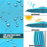 NNECW Round Cantilever Umbrella with Heavy-Duty Aluminum Pole for Garden-Navy