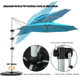 NNECW Round Cantilever Umbrella with Heavy-Duty Aluminum Pole for Garden-Navy
