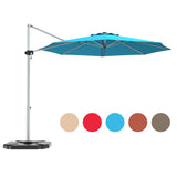 NNECW Round Cantilever Umbrella with Heavy-Duty Aluminum Pole for Garden-Navy