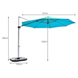 NNECW Round Cantilever Umbrella with Heavy-Duty Aluminum Pole for Garden-Navy