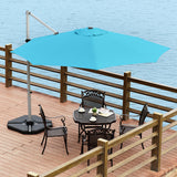 NNECW Round Cantilever Umbrella with Heavy-Duty Aluminum Pole for Garden-Navy