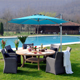 NNECW Round Cantilever Umbrella with Heavy-Duty Aluminum Pole for Garden-Navy