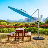 NNECW Round Cantilever Umbrella with Heavy-Duty Aluminum Pole for Garden-Navy