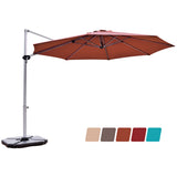 NNECW Round Cantilever Umbrella with Heavy-Duty Aluminum Pole for Garden-Red
