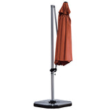 NNECW Round Cantilever Umbrella with Heavy-Duty Aluminum Pole for Garden-Red