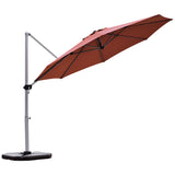 NNECW Round Cantilever Umbrella with Heavy-Duty Aluminum Pole for Garden-Red