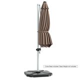 NNECW Round Cantilever Umbrella with Heavy-Duty Aluminum Pole for Garden-Brown