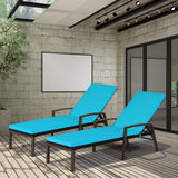 NNECW Outdoor Reclining Chaise with Adjustable Backrest for Garden Turquoise
