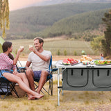 NNECW Portable Outdoor Aluminum Picnic Table with Zippered Storage Organizer for BBQ/Party