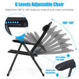 NNECW 2 Pieces Adjustable Reclining Chairs with Headrest