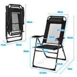 NNECW 4-Piece Patio Folding Recliner Chairs