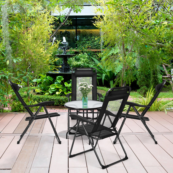 NNECW 4-Piece Patio Folding Recliner Chairs