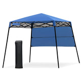 NNECW 2.1m x 2.1m Slant Leg Pop-up Canopy with Backpack for Camping-Blue