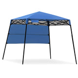 NNECW 2.1m x 2.1m Slant Leg Pop-up Canopy with Backpack for Camping-Blue