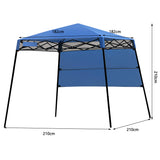 NNECW 2.1m x 2.1m Slant Leg Pop-up Canopy with Backpack for Camping-Blue