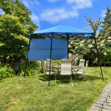 NNECW 2.1m x 2.1m Slant Leg Pop-up Canopy with Backpack for Camping-Blue