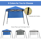 NNECW 2.1m x 2.1m Slant Leg Pop-up Canopy with Backpack for Camping-Blue