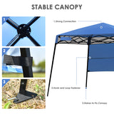 NNECW 2.1m x 2.1m Slant Leg Pop-up Canopy with Backpack for Camping-Blue