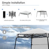 NNECW 2.1m x 2.1m Slant Leg Pop-up Canopy with Backpack for Camping-White