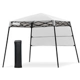 NNECW 2.1m x 2.1m Slant Leg Pop-up Canopy with Backpack for Camping-White