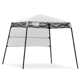 NNECW 2.1m x 2.1m Slant Leg Pop-up Canopy with Backpack for Camping-White