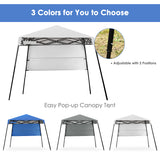 NNECW 2.1m x 2.1m Slant Leg Pop-up Canopy with Backpack for Camping-White