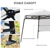 NNECW 2.1m x 2.1m Slant Leg Pop-up Canopy with Backpack for Camping-White