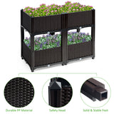 NNECW Set of 4 Raised Planting Container with Brackets for Garden
