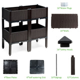 NNECW Set of 4 Raised Planting Container with Brackets for Garden