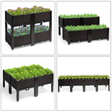 NNECW Set of 4 Raised Planting Container with Brackets for Garden