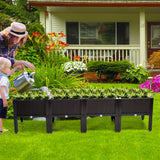 NNECW Set of 4 Raised Planting Container with Brackets for Garden