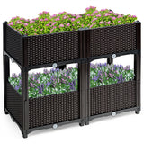 NNECW Set of 4 Raised Planting Container with Brackets for Garden