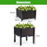 NNECW Set of 4 Raised Planting Container with Brackets for Garden