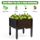 NNECW Set of 4 Raised Planting Container with Brackets for Garden