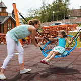 NNECW Net Hanging Swing Chair with Adjustable Hanging Ropes for Outdoor-Blue