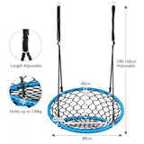 NNECW Net Hanging Swing Chair with Adjustable Hanging Ropes for Outdoor-Blue