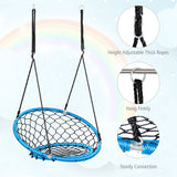 NNECW Net Hanging Swing Chair with Adjustable Hanging Ropes for Outdoor-Blue