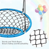 NNECW Net Hanging Swing Chair with Adjustable Hanging Ropes for Outdoor-Blue