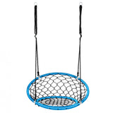 NNECW Net Hanging Swing Chair with Adjustable Hanging Ropes for Outdoor-Blue