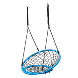 NNECW Net Hanging Swing Chair with Adjustable Hanging Ropes for Outdoor-Blue
