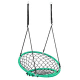 NNECW Net Hanging Swing Chair with Adjustable Hanging Ropes for Outdoor-Green
