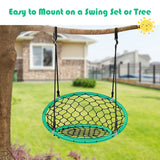 NNECW Net Hanging Swing Chair with Adjustable Hanging Ropes for Outdoor-Green