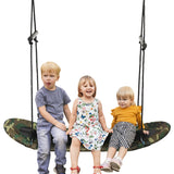 NNECW Outdoor Platform Swing with Soft Handles and Adjustable Height