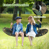 NNECW Outdoor Platform Swing with Soft Handles and Adjustable Height