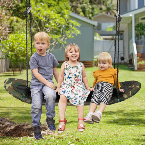 NNECW Outdoor Platform Swing with Soft Handles and Adjustable Height
