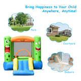 NNECW Inflatable Bounce Playhouse with Basketball Rim & Slide & Carrying Bag without Blower